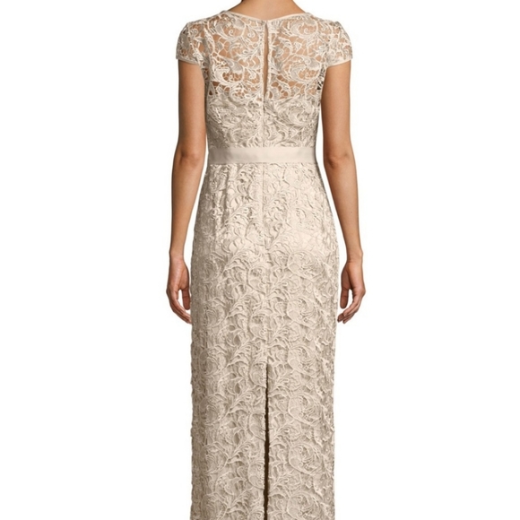 Adrianna PapellCap-Sleeve Illusion Lace Gown Size 14 - Picture 16 of 16